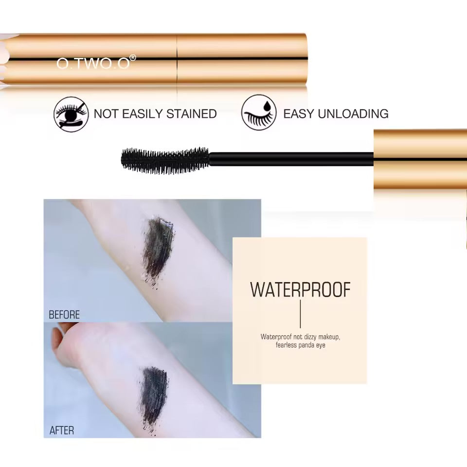 O.TWO.O Waterproof Microfiber Mascara Black Long Lasting Extension & Curling Lash Mascara